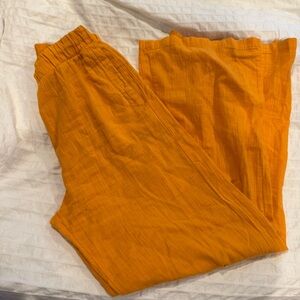 Bershka Orange Wide Leg Pants